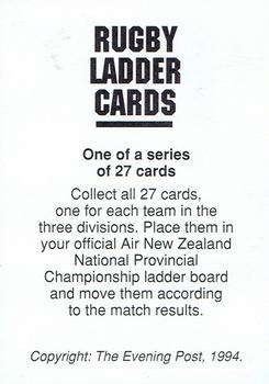 1994 The Evening Post Rugby Ladder Cards #NNO Nelson Bays Back